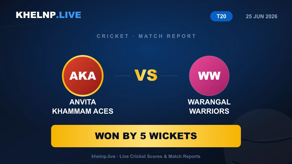 Warriors win by 5 wkts vs Aces