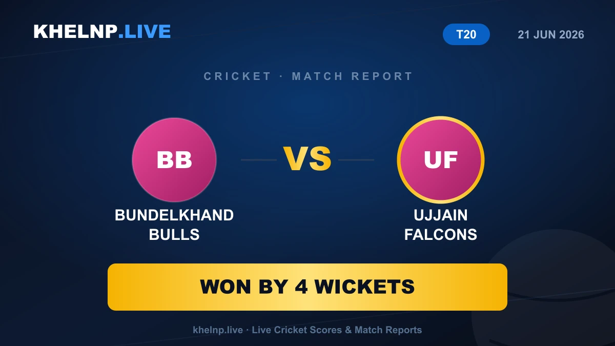 Ujjain Falcons win by 4 wkts