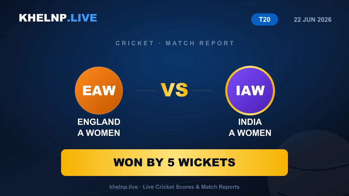 India A Women beat England A Women by 5 wkts