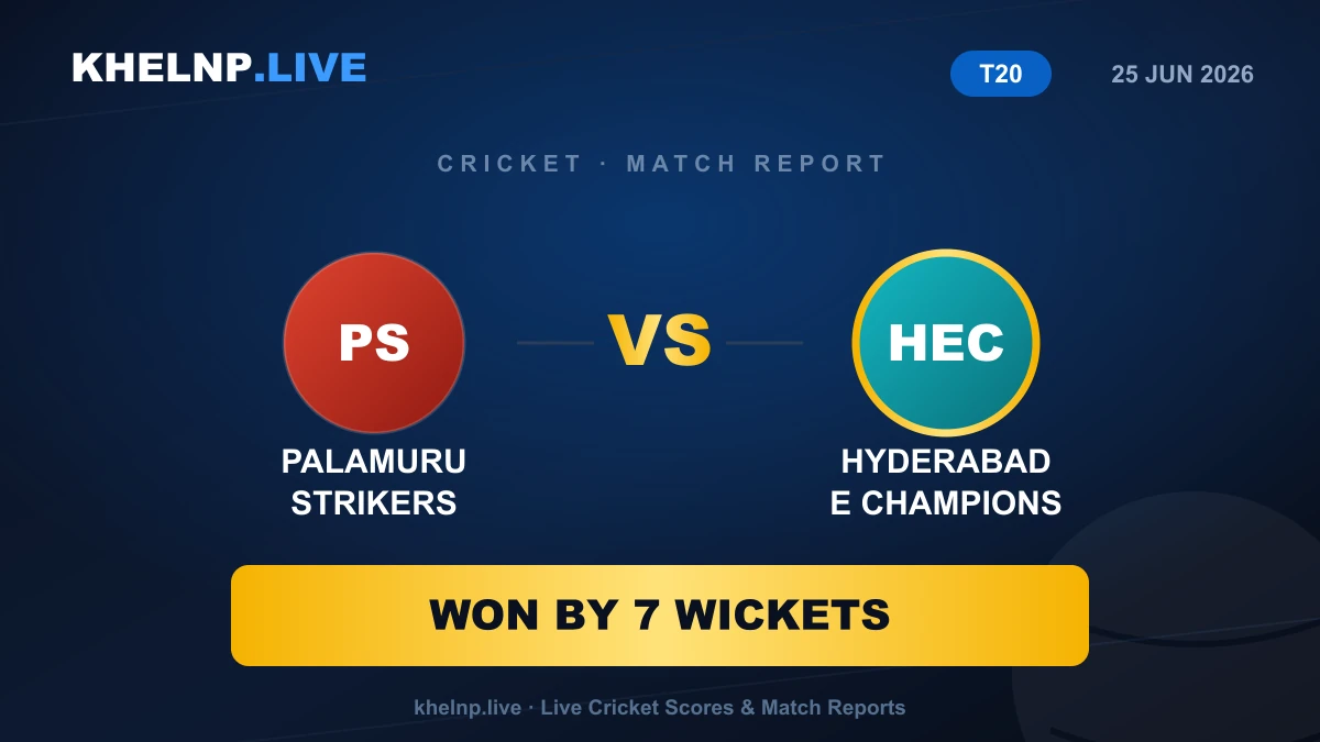 Hyderabad E Champions win by 7 wkts