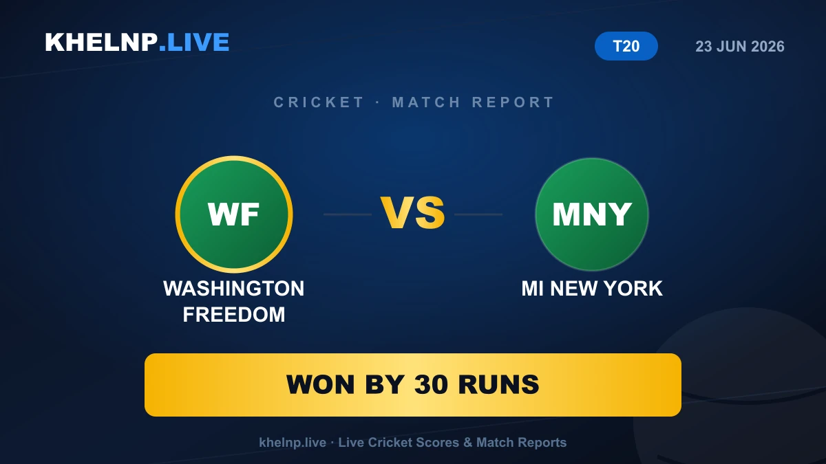 Washington Freedom beat MI New York by 30 runs